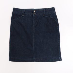 N62 Denim Midi Skirt with 2 button & Zip front, slit back	Blue	Size	12